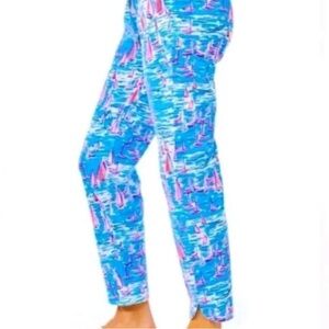 Lilly Pulitzer Emora knit Pants Zanzibar blue boatylicious size XL NWT MSRP 108.